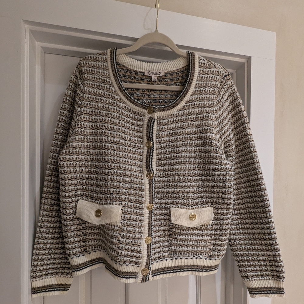 Nanette Lepore Tweed Cardigan L - Picture 3 of 14